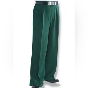 DANIEL ELISSA Green Wide Leg Double Pleated Dress Pants Trousers W38 L32